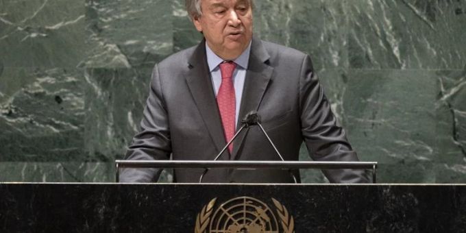 UN-Generalsekretär António Guterres spricht in der UN-Vollversammlung. Foto: John Minchillo/AP/dpa UN-Generalsekretär António Guterres spricht in der UN-Vollversammlung. Foto: John Minchillo/AP/dpa