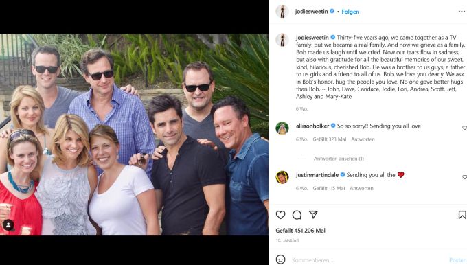 TV-Kollegen trauern um Bob Saget. bob saget