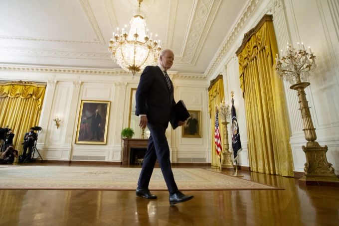 US-Präsident Joe Biden heute Donnerstag im Weissen Haus. Ukraine Konflikt