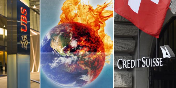 Die Schweizer Banken UBS und Credit Suisse investierten gemäss dem Bericht «Banking on Climate Chaos» im Jahr 2020 noch 16,4 Milliarden Franken in fossile Energie. Credit Suisse UBS