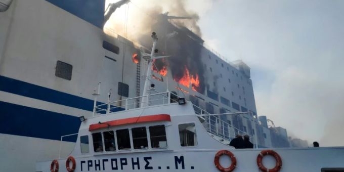 Brand auf der «Euroferry Olympia» Brand