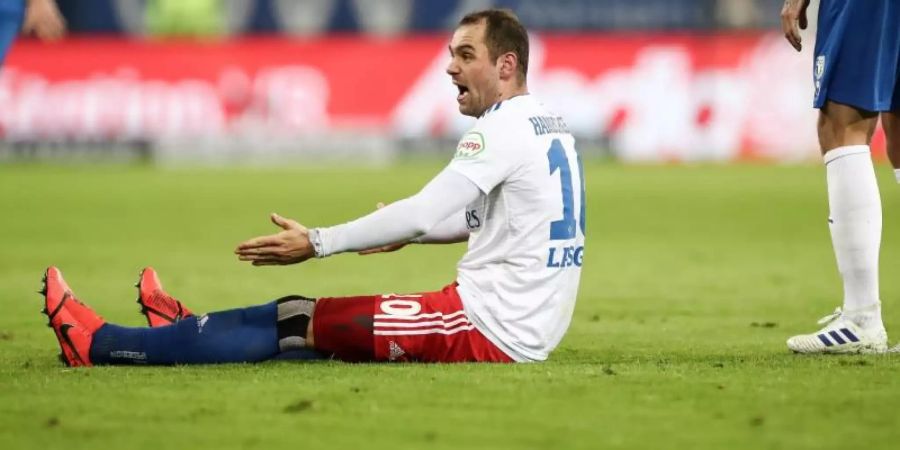 Fehlt dem HSV im Spitzenspiel gegen Köln: Pierre-Michel Lasogga. Foto: Christian Charisius