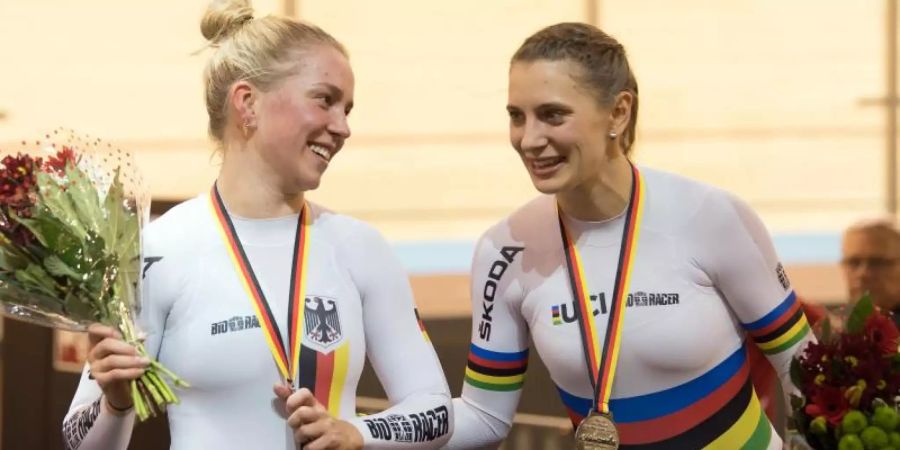 Sollen auch bei der WM in Pruszkow Grund zur Freude haben: Emma Hinze (l) und Miriam Welte. Foto: Soeren Stache