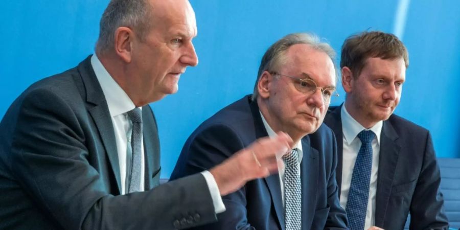 Woidke, Haseloff und Kretschmer im Oktober in Berlin