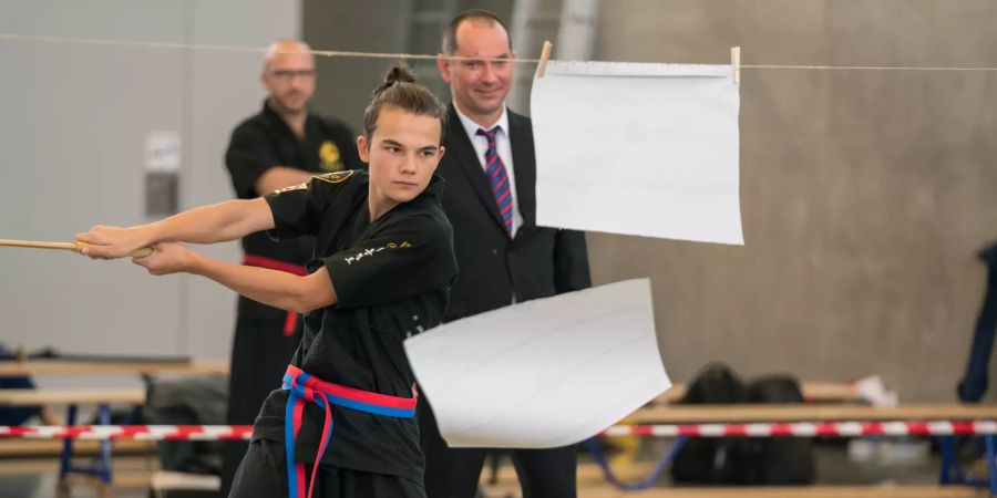 Papierschnitt von Haidong Gumdo Schüler Tim Schneider.