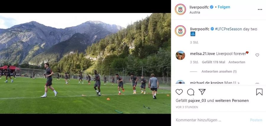 Der FC Liverpool befindet sich im Trainingslager.