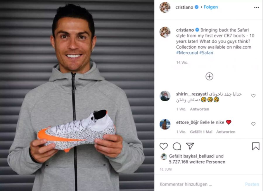 Cristiano Ronaldo arbeitet seit Jahren mit Nike zusammen.