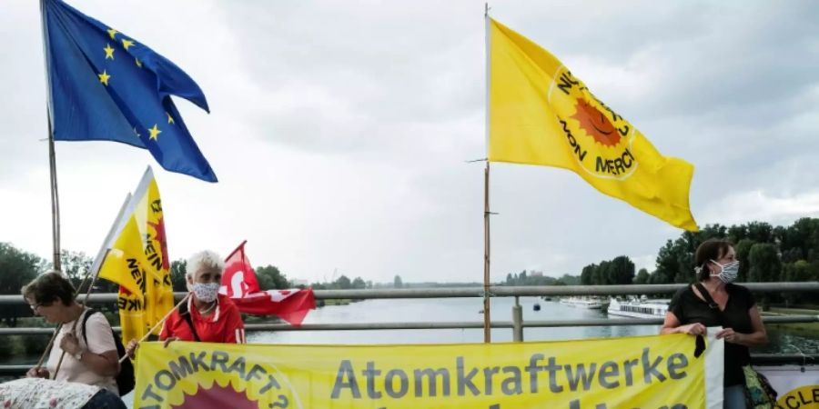 Kundgebung von Atomkraft-Gegnern