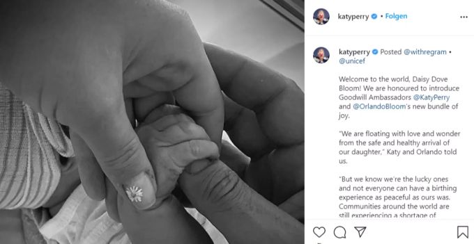 Ende August sind Katy Perry und Orlando Bloom Eltern geworden. Katy Perry