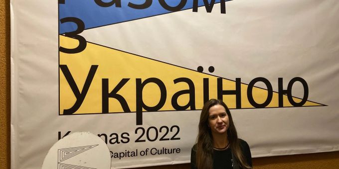 Die CulturEUkraine-Projektverantwortliche Monika Inceryte vom Organsiationsteam von Kaunas 2022. Die CulturEUkraine-Projektverantwortliche Monika Inceryte vom Organsiationsteam von Kaunas 2022.