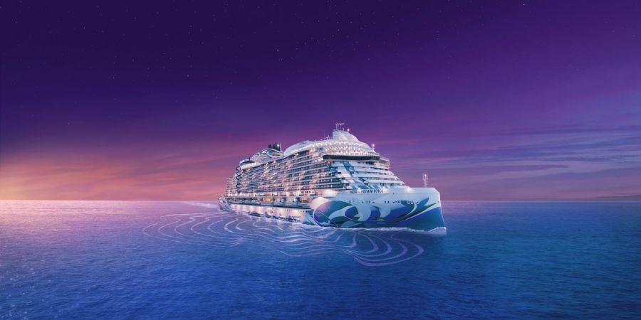 Kreuzfahrtschiff Norwegian Cruise Line Meer Himmel Sonnenuntergang