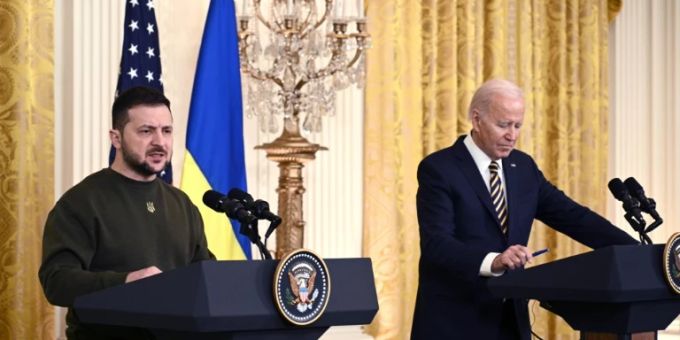 Präsidenten Selenskyj (l.) und Biden. (Archivbild) biden selenskyj