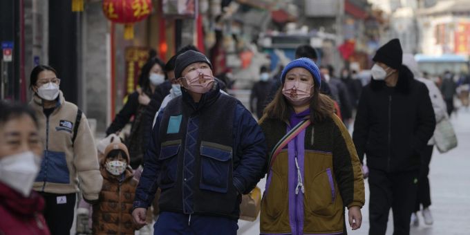 China versinkt in einer Corona-Welle. Virus Outbreak China