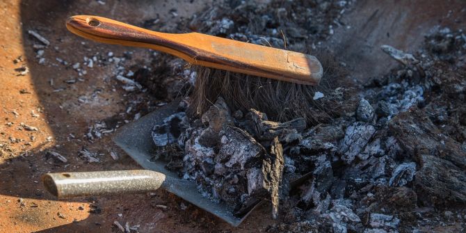 Asche Schaufel Handfeger Holz