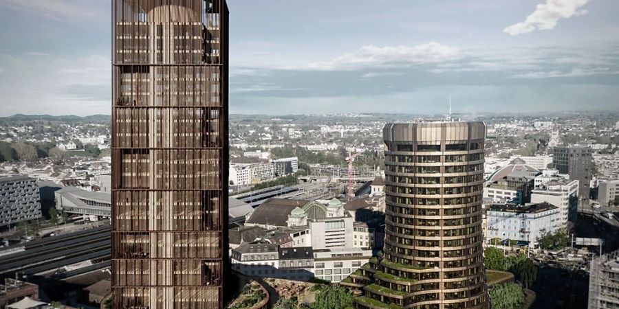 Der neue Turm wird den Rundbau aus den 1970er-Jahren deutlich überragen.