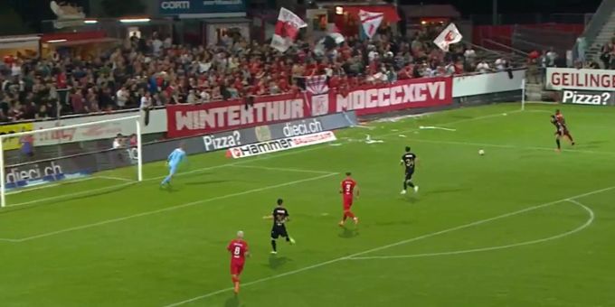 Gute Stimmung im Stadion bei Winterthur gegen Thun. FC Winterthur FC Thun