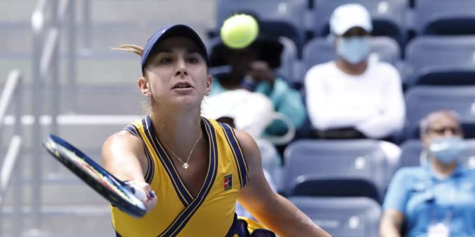 Belinda Bencic bei ihrer Partie gegen Arantxa Rus. Belinda Bencic