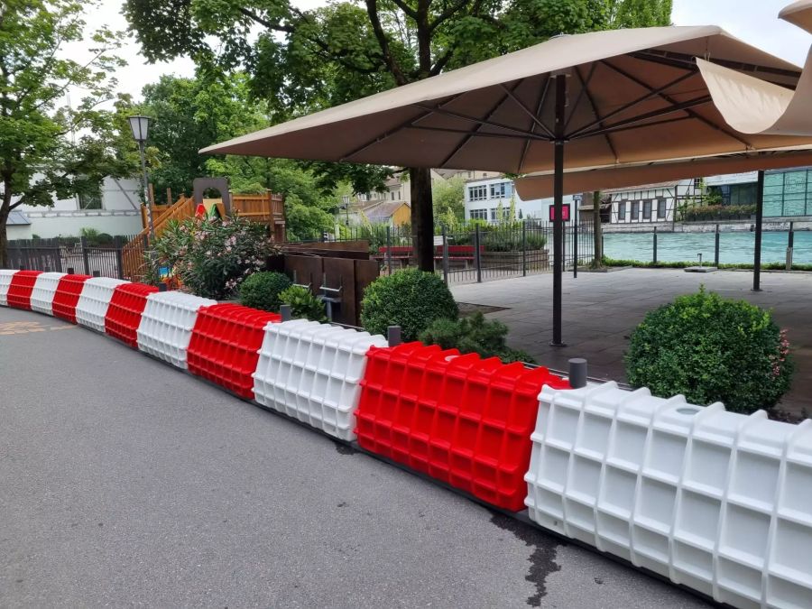 Die Stadt Thun hat sich bereits auf das drohende Hochwasser vorbereitet.