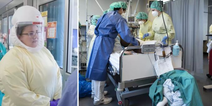 Intensivpflegerin Chani Marcoux ist bereit, sich um einen Corona-Patienten zu kümmern. Coronavirus