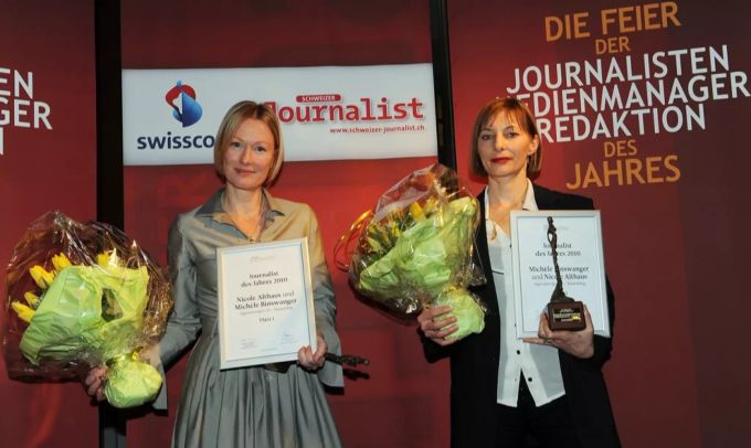 Die Tamedia-Journalistin Michèle Binswanger (rechts) – hier bei einer Ehrung zur «Journalistin des Jahres» –will ein Buch über die Landammanfeier schreiben. Michele Binswanger