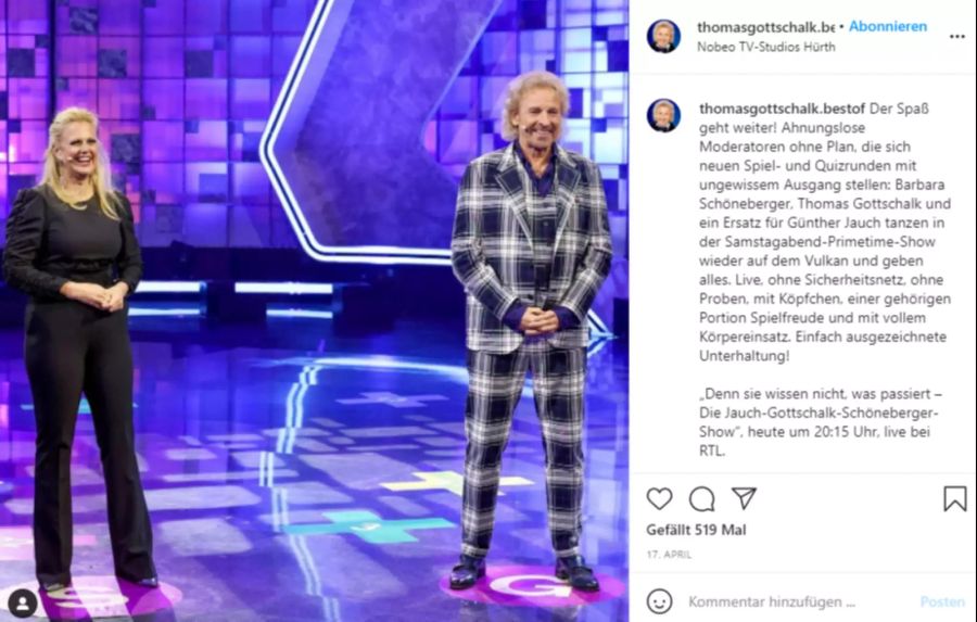 Thomas Gottschalk und Barbara Schöneberger sorgen für Entertainment.