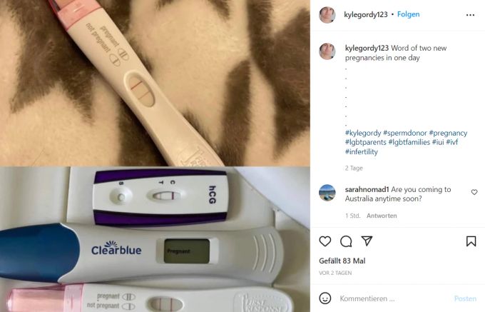 Der junge Mann weiss sich auf Instagram zu inszenieren. Schwangerschaftstest Instagram