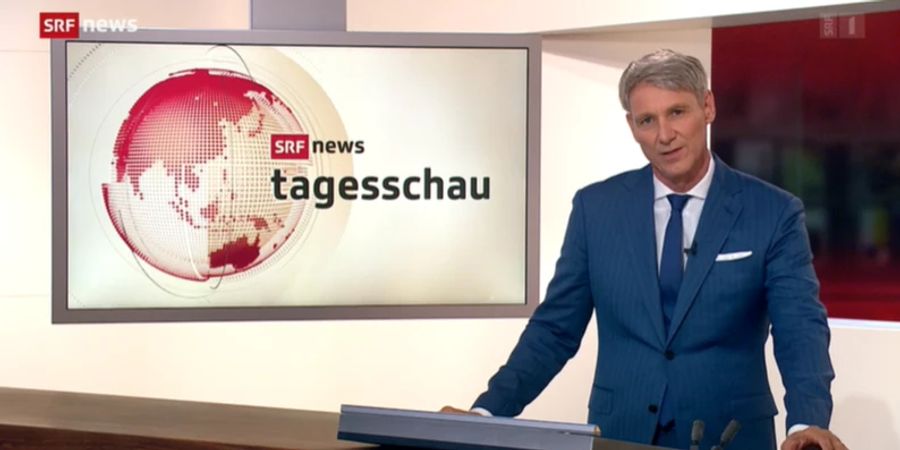 Franz Fischlin bei seiner letzten Tagesschau-Moderation.