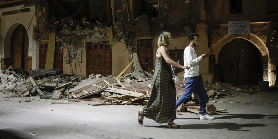 Auch in der Altstadt von Marrakesch stürzten Häuser ein.