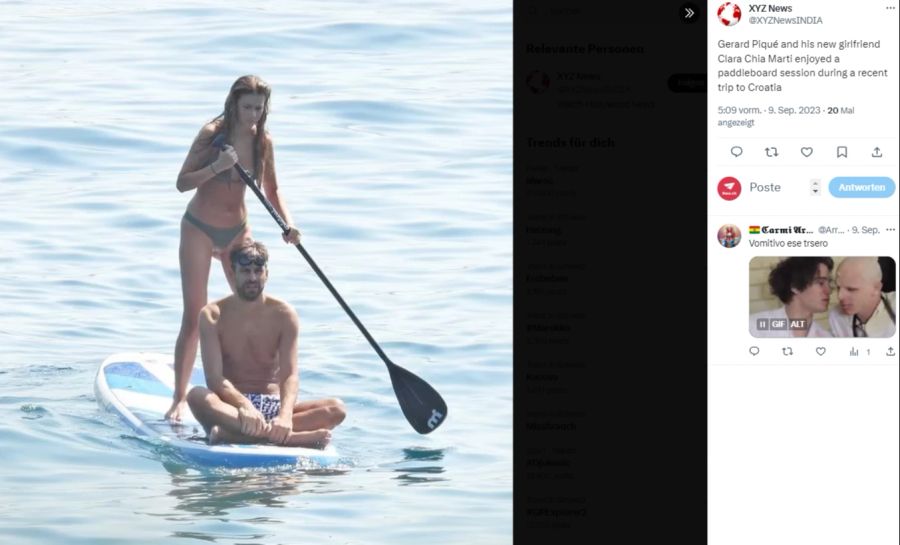 Gerard Piqué und seine Freundin Clara beim Badespass in Kroatien.