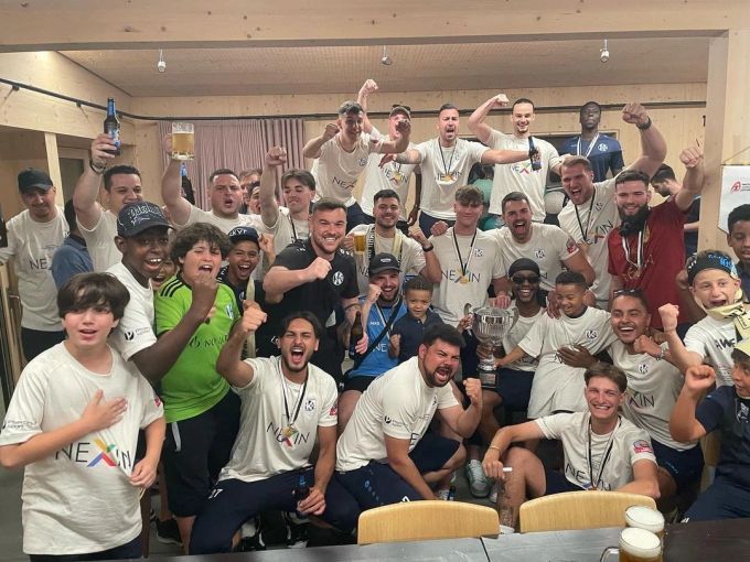 Die Party nach dem Basler Cup-Sieg. vfr kleinhüningen