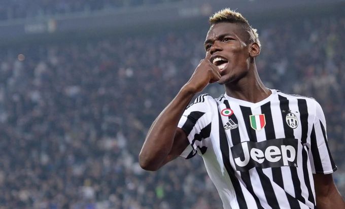 Paul Pogba jubelt im Dress von Juventus Turin (2015). Pogba bei Juventus