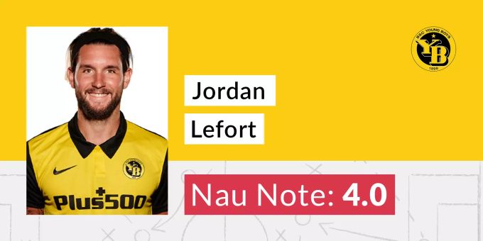 Jordan Lefort (YB) erhält die Nau-Note 4,0. Jordan Lefort YB Note