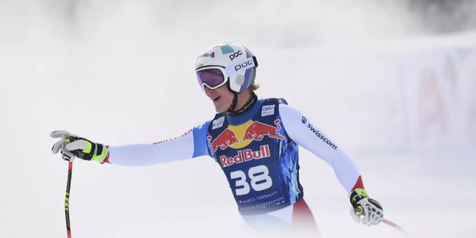 Marco Odermatt bei einem Rennen in Kitzbühel (2019). Marco Odermatt