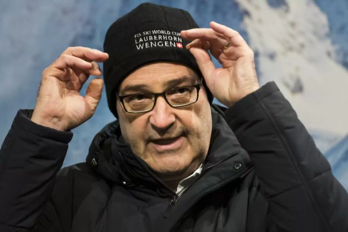 Bundesrat Guy Parmelin am Lauberhorn-Rennen 2017. Guy Parmelin Lauberhorn