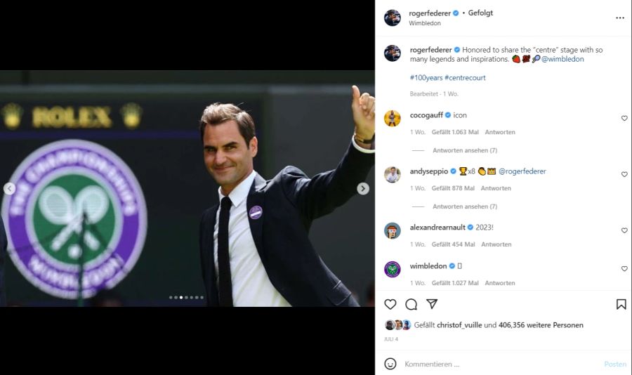 Bei Wimbledon war der Maestro heuer nur Zuschauer.