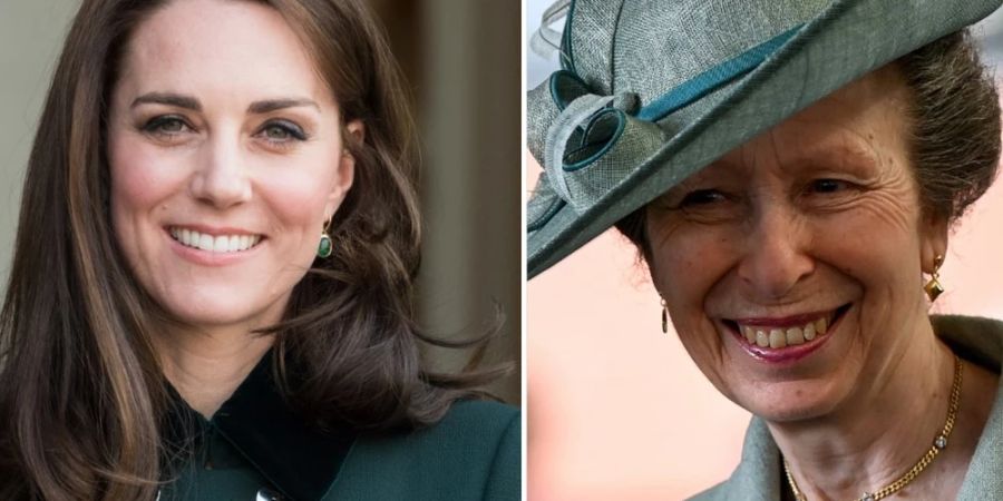 Herzogin Kate (l.) und Prinzessin Anne stehen kurz vor ihrem ersten gemeinsamen Termin.