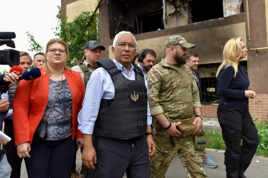 Der portugiesische Premierminister Antonio Costa in Irpin, Ukraine, 21. Mai 2022.