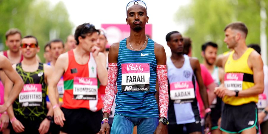 Leichtathletik-Olympiasieger Mo Farah kam beim Lauf in London als Zweiter ins Ziel.