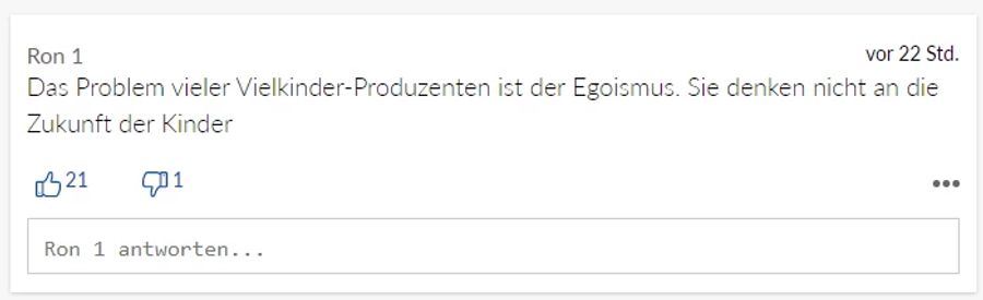 «Ron 1» denkt in erster Linie an die Kinder.