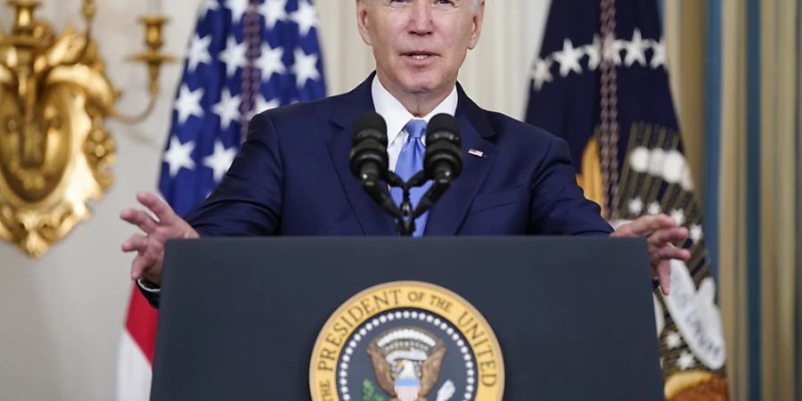 US-Präsident Joe Biden bei einer Rede im Weissen Haus. Foto: Evan Vucci/AP/dpa