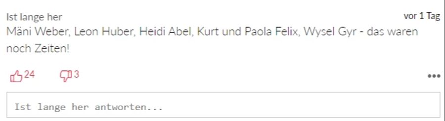 Dieser User vermisst die Zeiten mit Moderatoren wie Leon Huber oder Heidi Abel.