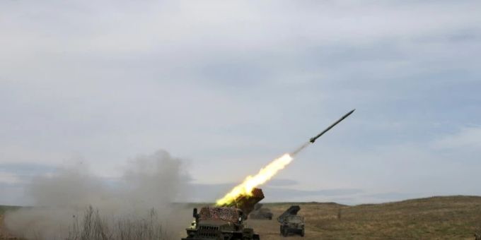 Ein ukrainischer Raketenwerfer. ukraine