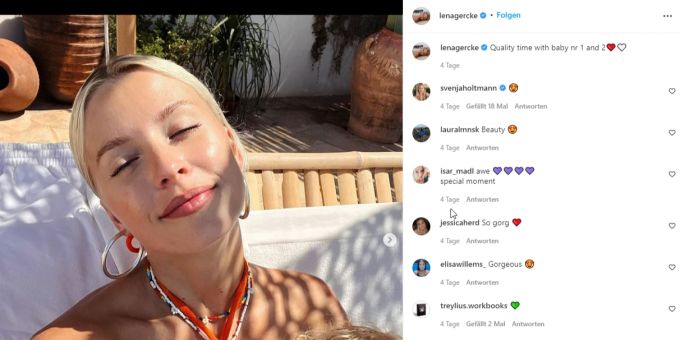 Lena Gercke ist mit ihrer Familie in den Ferien. Lena Gercke