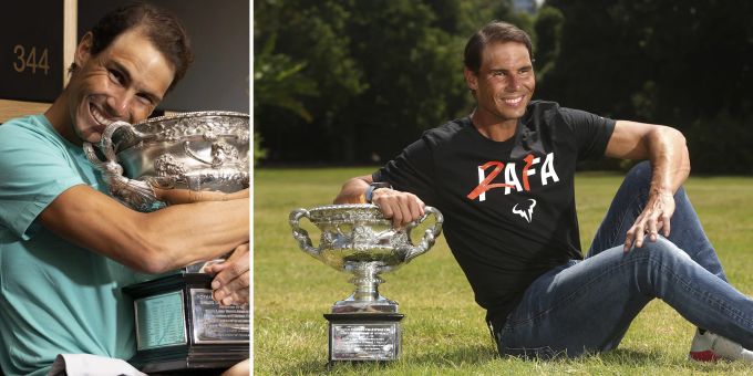 Vor Roger und Novak - Hier strahlt Nadal mit seiner Rekord-Trophäe!