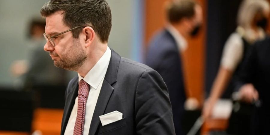 Minister Buschmann bei der Kabinettssitzung am 13. April.