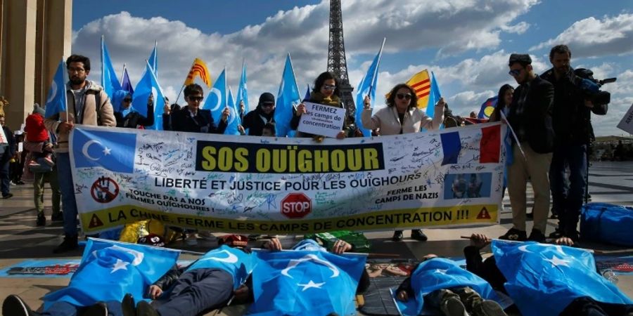 Uiguren-Protest in Paris