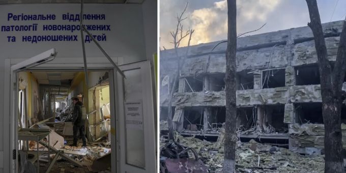 Ukraine Krieg: Die Kinder- und Geburtsklinik in Mariupol liegt in Trümmern. Ukraine Krieg