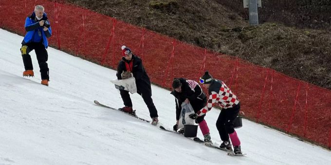 Die Piste in Zagreb präsentiert sich in schlechtem Zustand. Zagreb ramon zenhäusern