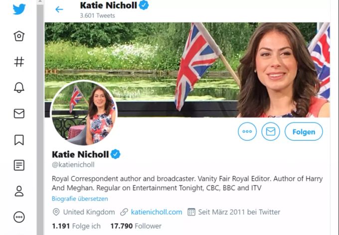 Katie Nicholl ist Royal-Expertin in England. Meghan Markle Katie Nicholl