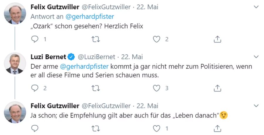 NZZ-Chefredaktor Luzi Bernet bezweifelt, ob Gerhard Pfister genug Zeit hat für eine weitere Netflix-Serie. Der ehemalige FDP-Ständerat Felix Gutzwiller gibt seinem Hausblatt zumindest teilweise recht.